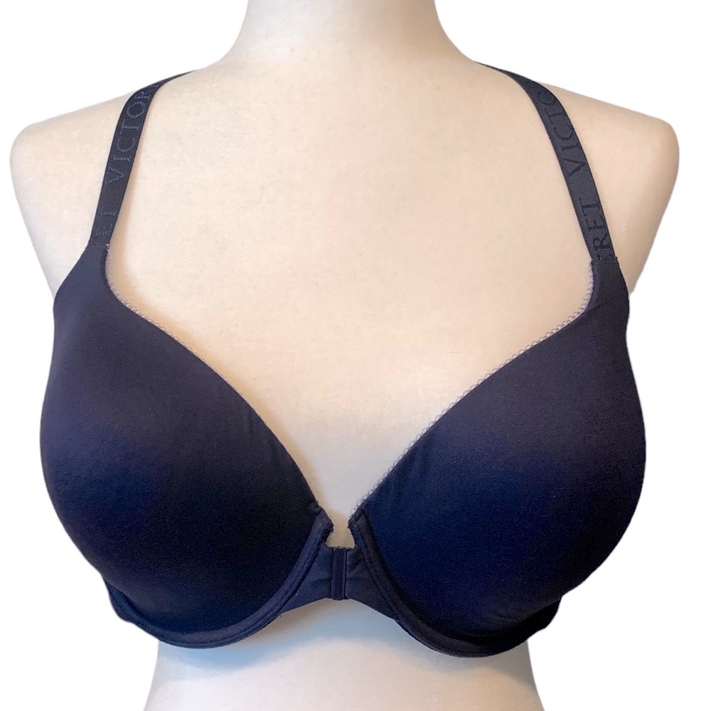 Victorias Secret Body By Victoria Lined Demi Racerback Navy Bra Size 38DDD NWT
